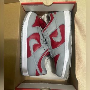 Nike Dunk Low QS Gray and Red Sneakers